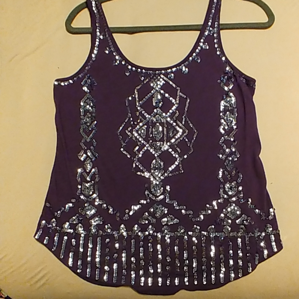 Purple shirt with sequins size small from Express